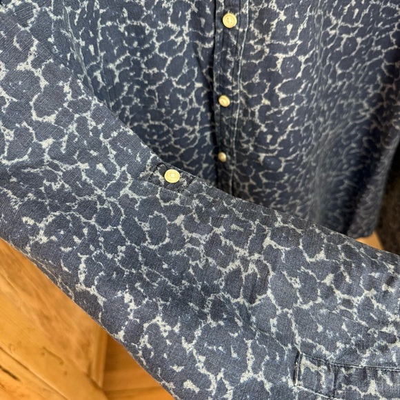 Talbots 16 Petite Button Down Denim Patterned Shirt - Picture 6 of 7